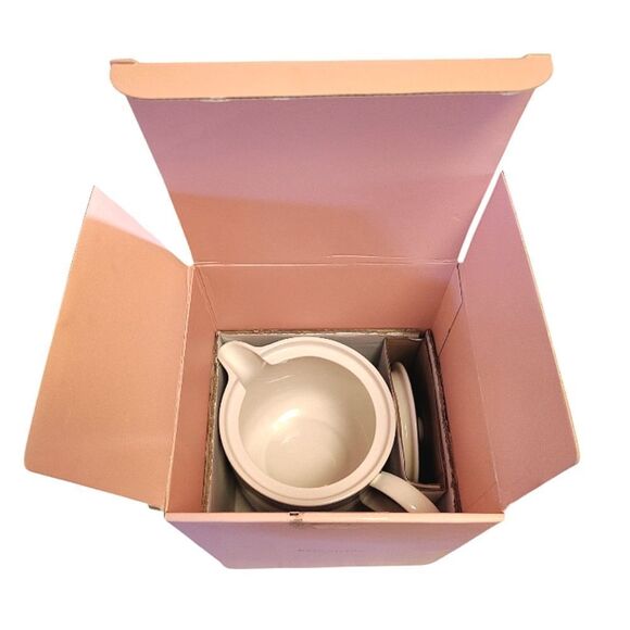 Kate Spade Lenox Charlotte Street White Blue Porcelain Tea Pot & Pink KS Box NWT - Picture 9 of 16